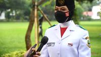 Qyara Maharani Putri, anggota Paskibraka dari Provinsi Jawa Barat yang lahir di Jakarta, 18 Desember 2004  (Photo Biro Pers Sekretariat Presiden