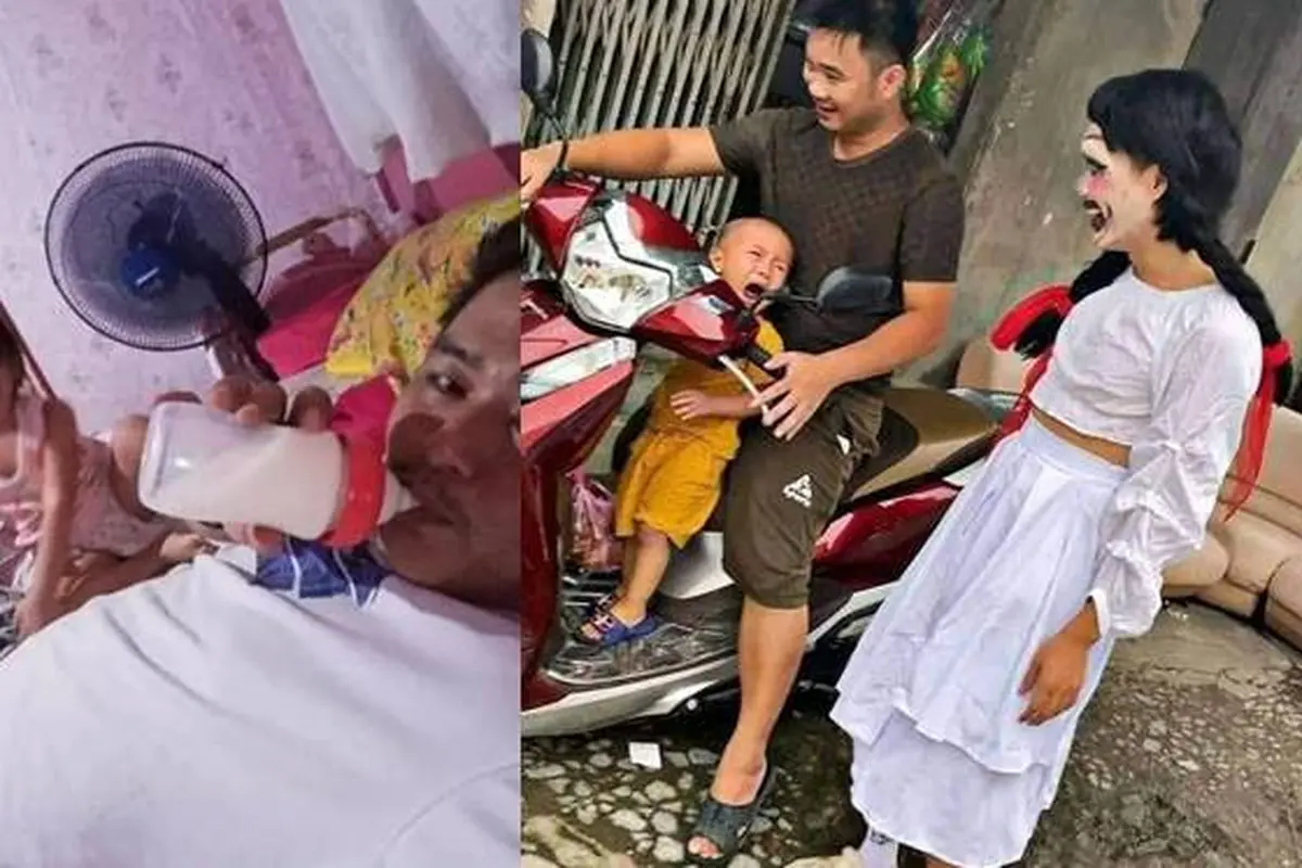 5 Potret Nyeleneh Anak Menangis Dijahili Orang Tua Ini Malah Bikin Ketawa