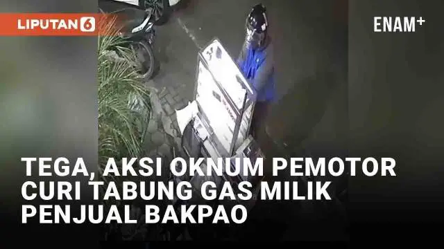 Rekaman CCTV menunjukkan aksi pencurian tabung gas di pinggir jalan