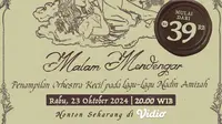 Saksikan Showcase Malam Mendengar - Nadin Amizah,  Penampilan Bersama Orkestra Kecil di Vidio