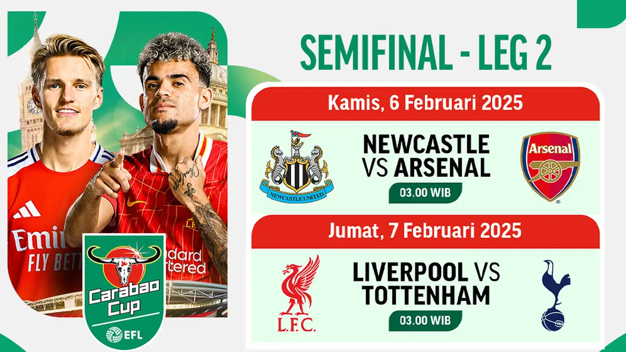 Jadwal Semifinal Leg 2 Carabao Cup 2024/2025