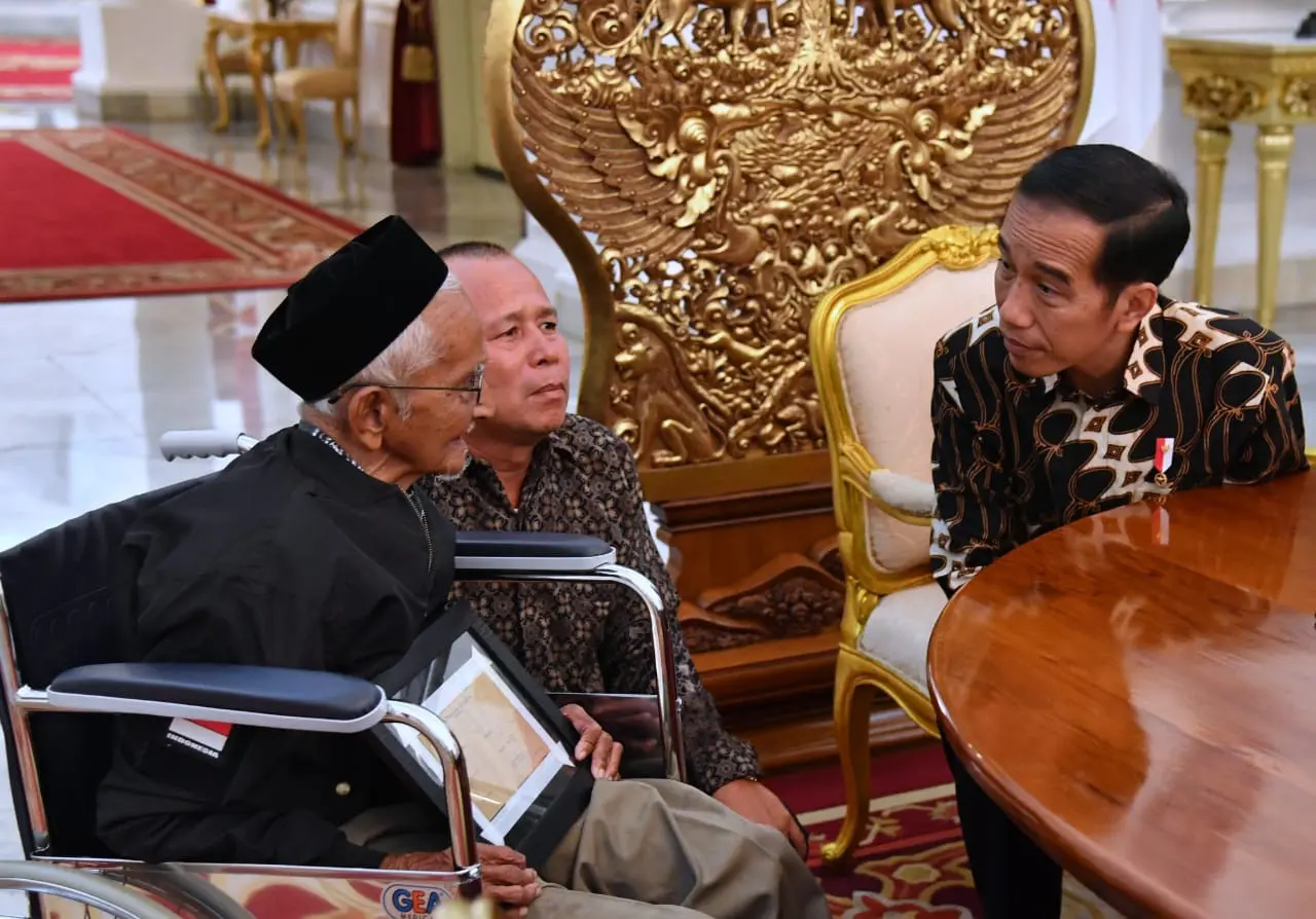Jokowi menemui Nyak Sandang di Istana Negara (Dok. Biro Pers Istana)