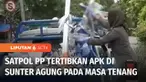 Penertiban alat peraga kampanye masih terus dilakukan di hari kedua masa tenang seperti di kawasan Sunter Agung, Tanjung Priok, Jakarta Utara.