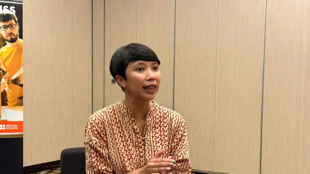 Gita Syahrani, aktivis perubahan iklim sekaligus juri "Study UK Alumny Awards" dalam wawancara dengan sejumlah media, Kamis (7/3/2024). (Liputan6/Benedikta Miranti)