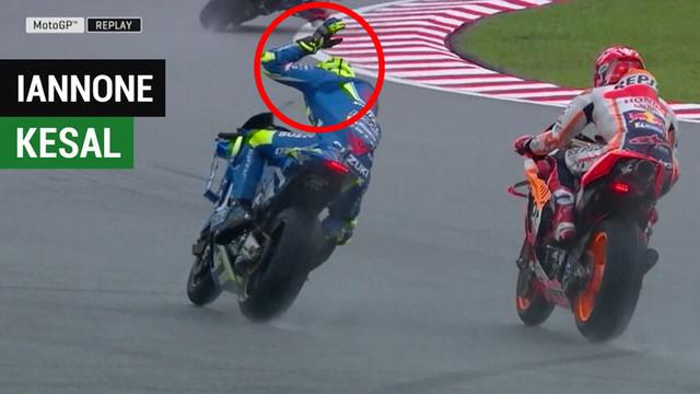 Berita video momen Marc Marquez membuat Andrea Iannone tampak kesal saat kualifikasi MotoGP Malaysia, Sabtu (3/11/2018).