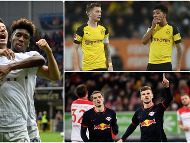 Duet antara pemain gelandang dan striker menjadi sangat mematikan bila keduanya mampu bekerjasama dengan baik. Robert Lewandowski dan Serge Gnabry menjadi duet penyerang yang mematikan bagi Bayern Munchen. Berikut 4 due penyerang ganas Bundesliga 2019/2020. (kolase foto AFP)