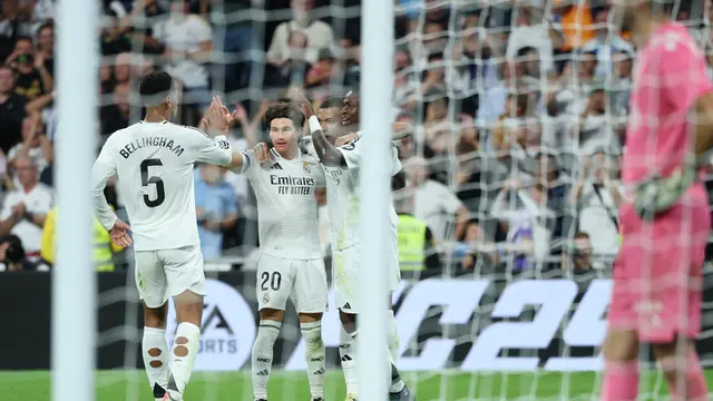 Selebrasi Real Madrid kala menghajar Espanyol 4-1