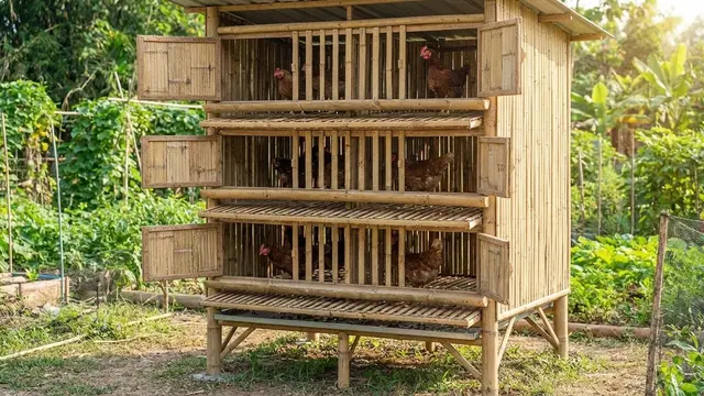 Model Kandang Ayam Tingkat Minimalis Mudah Dibersihkan/Gemini AI