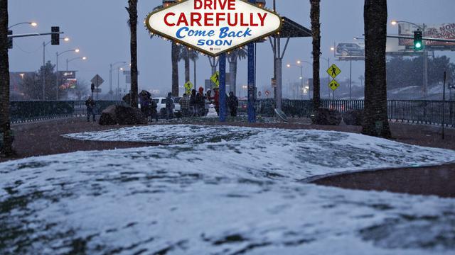 Salju langka di Las Vegas (AFP)