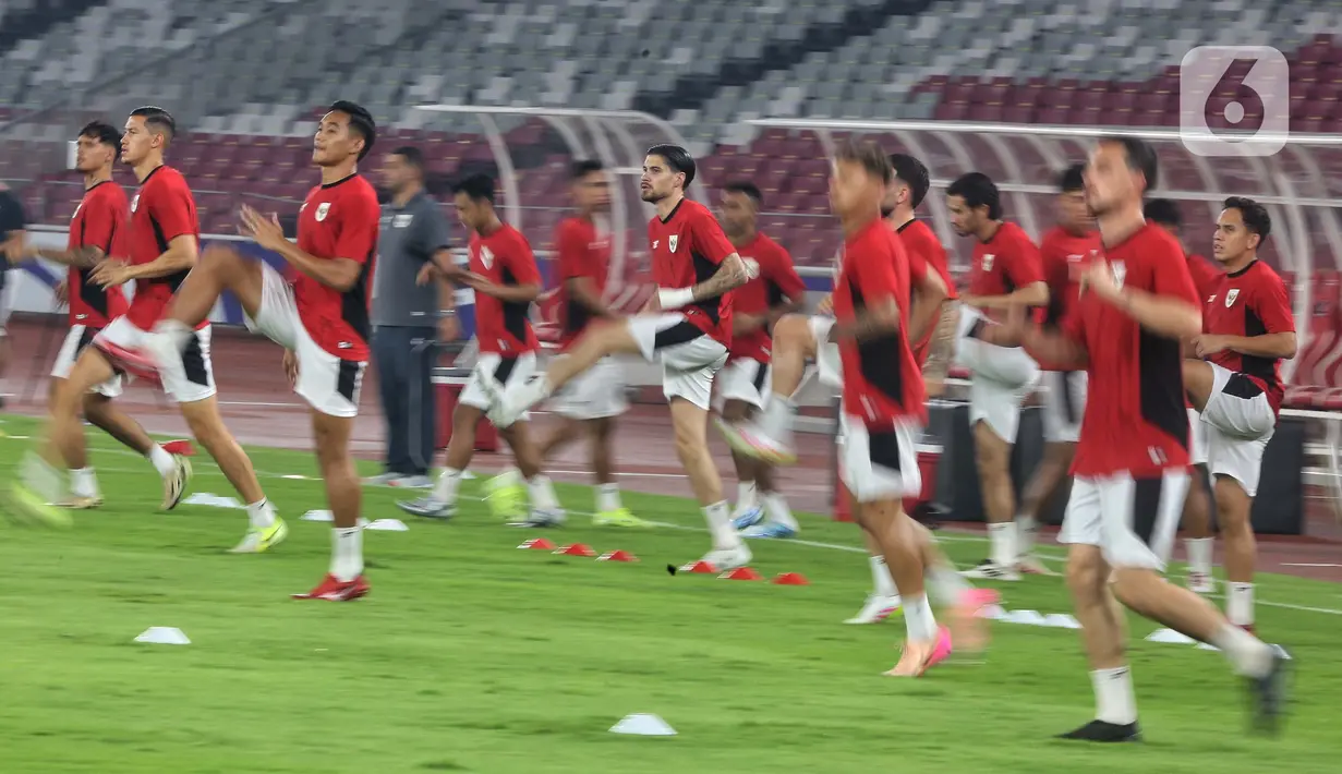 Timnas Indonesia akan menjamu China pada lanjutan putaran ketiga Kualifikasi Piala Dunia 2026 zona Asia Grup C di Stadion Utama Gelora Bung Karno Jakarta pada Kamis (5/6/2025). (Liputan6.com/Angga Yuniar)