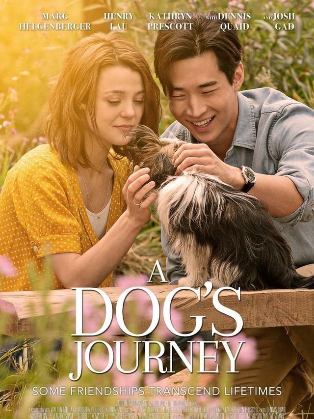 Kathryn Prescott dan Henry Lau dalam poster A Dog's Journey. (Universal via IMDb)