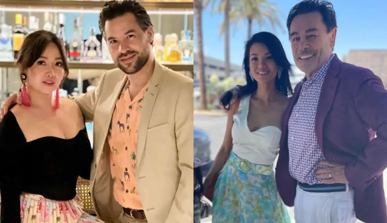 Kedua Chef ini sama-sama tampil terbuka pada bagian dada. Marinka mengenakan atasan hitam square neck dipadukan rok plisket. Sedangkan, Farah Quinn mengenakan one shoulder putih dipadukan rok flowy biru floral. [Instagram/@rinrinmarinka/@farahquinnofficial]