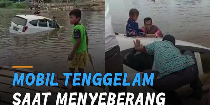 VIDEO: Viral Mobil Tenggelam di Sungai Saat Menyeberang