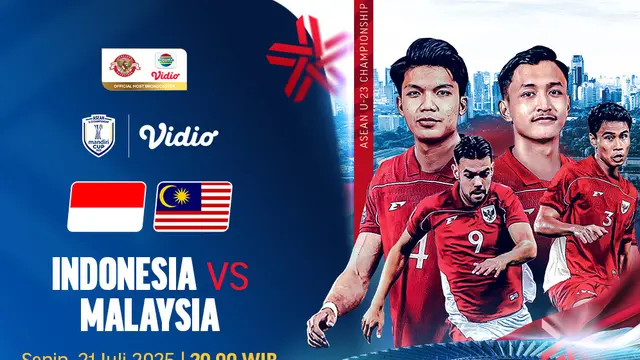 Link Live Streaming Indonesia vs Malaysia -  ASEAN U-23 Mandiri Cup 2025 di Vidio