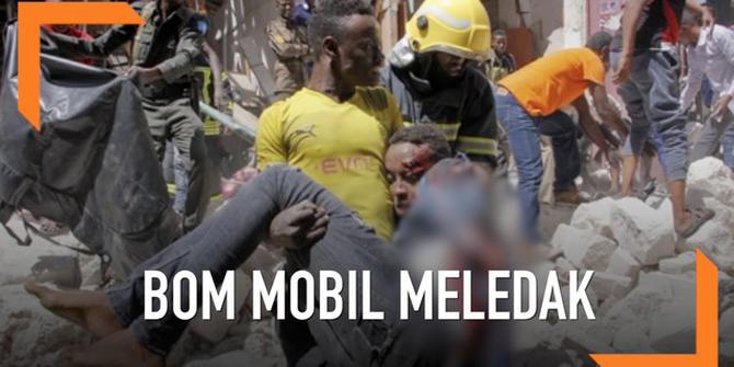 VIDEO: Kepanikan Warga saat Bom Mobil Meledak di Mogadishu