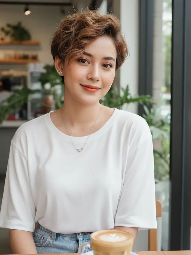 Potongan Rambut Wanita Pendek untuk Rambut Mengembang (Foto: Gemini AI)