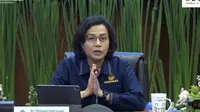 Menteri Keuangan (Menkeu) Sri Mulyani Indrawati dalam konferensi Pers APBN KiTa Oktober, Rabu (25/10/2023). (Tira/Liputan6.com)