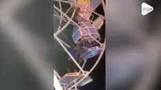 Detik-detik mengerikan wahana bianglala di Pasar Malam Sekaten Jogja terbalik pada hari Minggu (11/11).