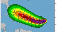 Perkiraan terjangan Badai Irma di Amerika Serikat. (Twitter/@NHC_Atlantic Follow)