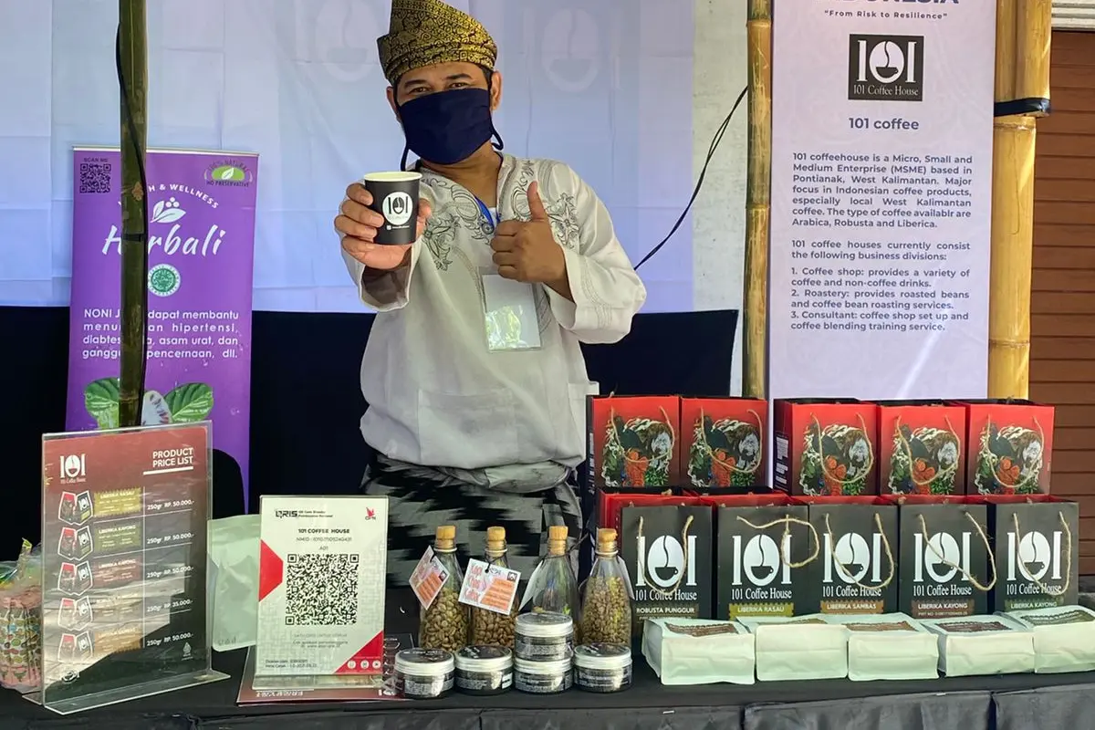 Kopi Liberika pameran Forum Internasional 7th Global Platform for Disaster Risk Reduction (GPDRR) 2022 di Nusa Dua, Bali