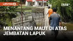 Ngeri! Jembatan Lapuk Jadi Akses Satu-satunya Desa Kedunggede