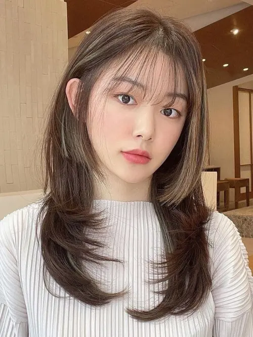 Thin korean sales bangs