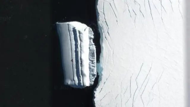 Ilustrasi di Antartika (Google Earth)