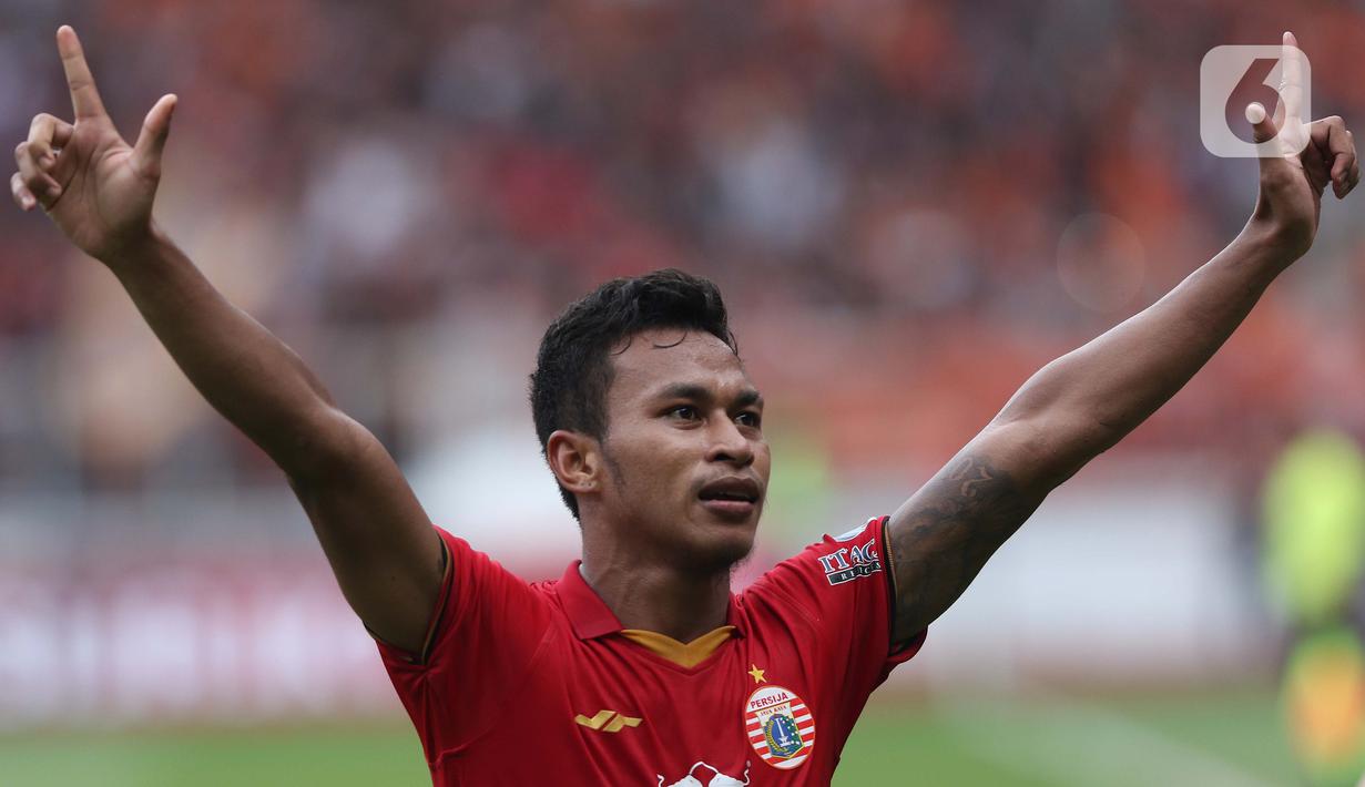 Pemain tengah Persija, Osvaldo Haay merayakan gol yang dicetaknya ke gawang Borneo FC pada laga pekan pertama Shopee Liga 1 Indonesia 2020 di Stadion Gelora Bung Karno, Jakarta, Minggu (1/3/2020). Persija unggul 3-2. (Liputan6.com/Helmi Fithriansyah)