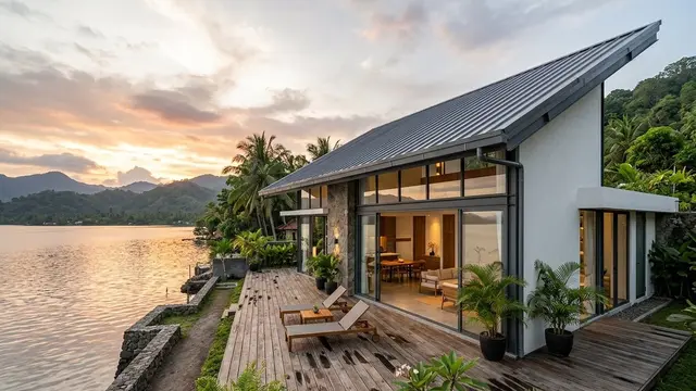 Model Rumah Minimalis dengan Atap Miring Minimalis Kekinian