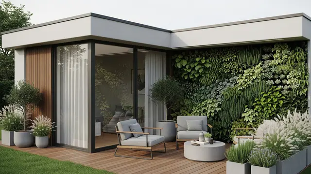 Model Rumah Mungil Tapi Punya Kebun Vertikal dan Teras Cantik yang Asri (Image by Gemini AI)