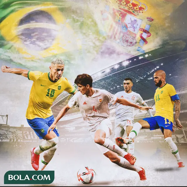 Olimpiade 2020 - Ilustrasi Richarlison, Pau Torres, Dani Alves, Pedri