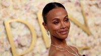 Zoe Saldana dalam Golden Globes 2025. (Etienne Laurent / AFP)