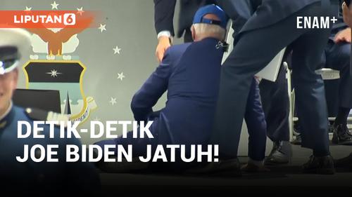 VIDEO: Malu! Joe Biden Jatuh saat Bagikan Ijazah Akademi AU AS