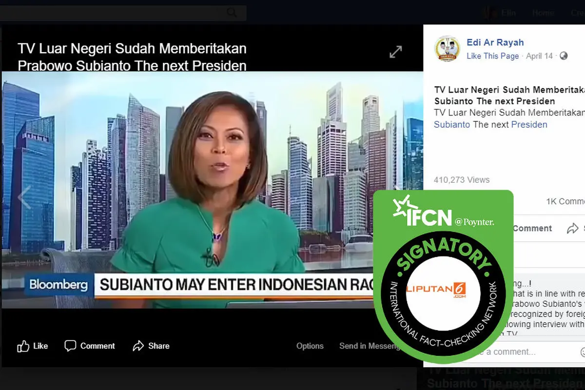 Cek Fakta - Televisi asing beritakan kemenangan Prabowo?
