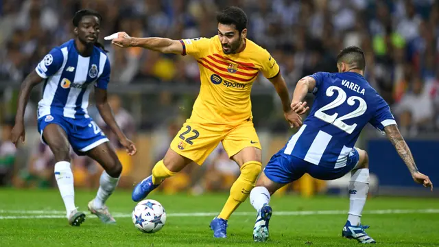 Foto: Tarian Ilkay Gundogan saat Barcelona Taklukkan FC Porto di Liga Champions