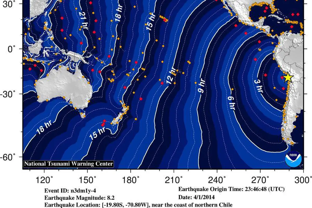 Tsunami Chile Diperkirakan Sampai Indonesia Besok Pagi