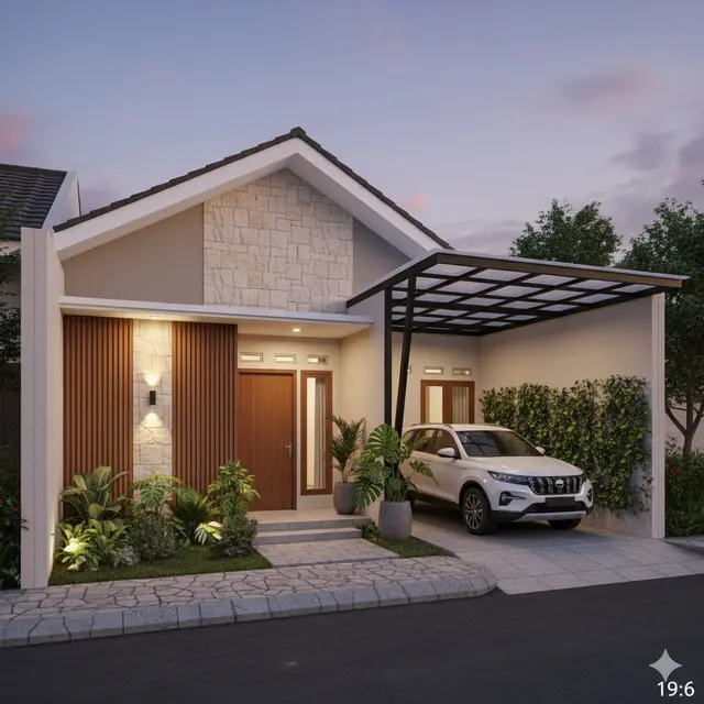Gambar Rumah Minimalis Modern Kekinian dengan Garasi Mobil