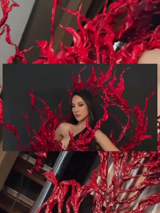 Beberapa bilang kostum Anya mirip cabe merah atau cabe kering. Rupanya cukup banyak yang mengamini komentar itu. [Instagram.com/anyageraldine]