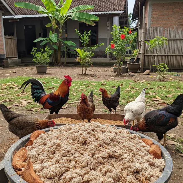 Cara Membuat Pakan Ayam Fermentasi dari Ampas Kelapa