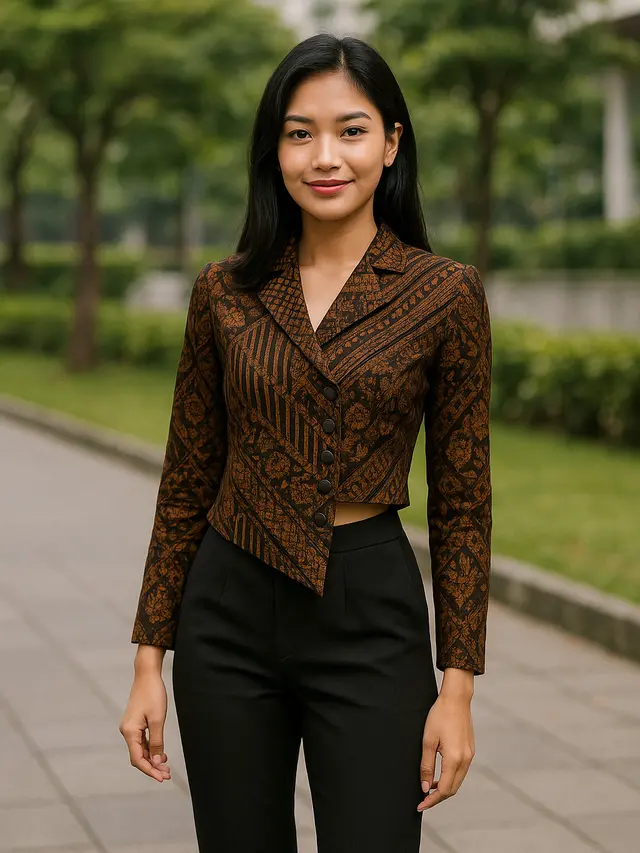 7 Model Blazer Crop Top Batik Lengan Panjang, Tampil Elegan dan Modern di Setiap Acara