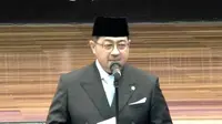 Menteri Ekonomi Kreatif Teuku Riefky Harsya saat sertijab di Jakarta. (dok. Liputan6.com/Dinny Mutiah)