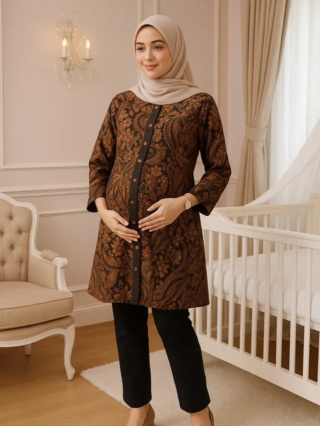 Model Tunik Batik Ibu Hamil