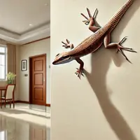 Ilustrasi cicak di dinding rumah. (Copyright ChatGPT/AI)