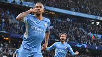 Gabriel Jesus telah menjadi pilar penting di Manchester City besutan Pep Guardiola sejak didatangkan pada 2017 lalu. Selain sebagai striker murni, ia juga mampu bermain di beberapa posisi. Hal tersebut yang membuat dirinya banyak mendapatkan menit bermain. Di umurnya yang masih 25 tahun, Jesus mampu meraih banyak gelar bergengsi bersama The Cityzens, salah satunya tiga trofi Liga Inggris. (AFP/Paul Ellis)