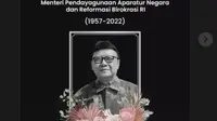 Menteri Koordinator Bidang Kemaritiman dan Investasi Luhut Binsar Pandjaitan menyampaikan belasungkawa atas meninggalnya MenPAN-RB Tjahjo Kumolo. (Photo dok. https://www.instagram.com/luhut.pandjaitan)