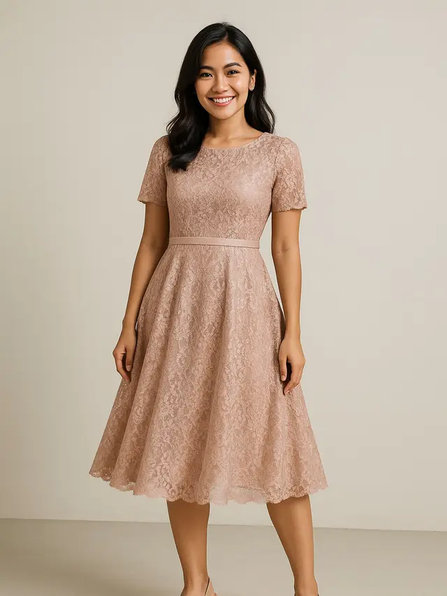 Model Baju Bridesmaid Brokat Non Hijab/Ilustrasi oleh AI