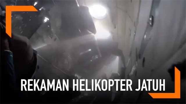 Salah seorang penumpang merekam detik-detik helikopter jatuh di Kirgistan. Kecelakaan itu terjadi pada 9 Juli 2018.