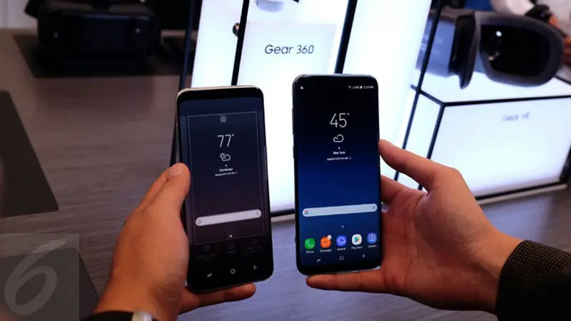Bodi Depan Samsung Galaxy S8 dan Galaxy S8 Plus. Liputan6.com/Iskandar