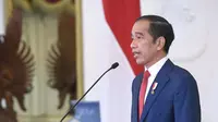 Presiden Jokowi menerima penyerahan surat kepercayaan dari tujuh duta besar Luar Biasa dan Berkuasa Penuh (LBBP) "Designate Resident" untuk Republik Indonesia. (Antara)