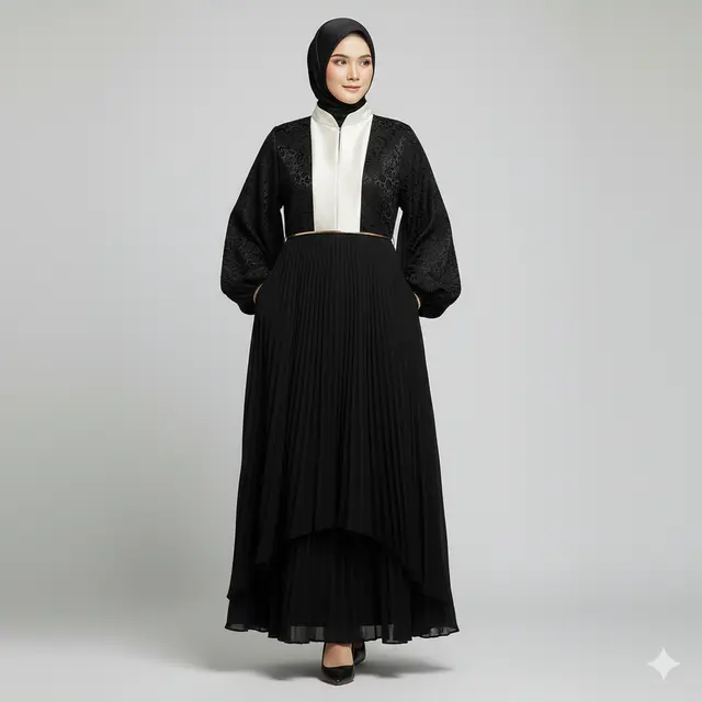 Model Abaya Hitam Mewah di 2026. AI